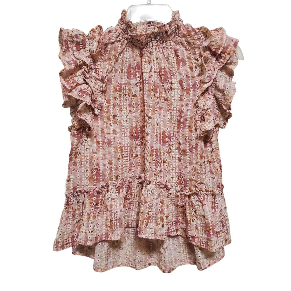 Meet Me in Santorini Eyelet Tank Ruffle Boho Embroidered